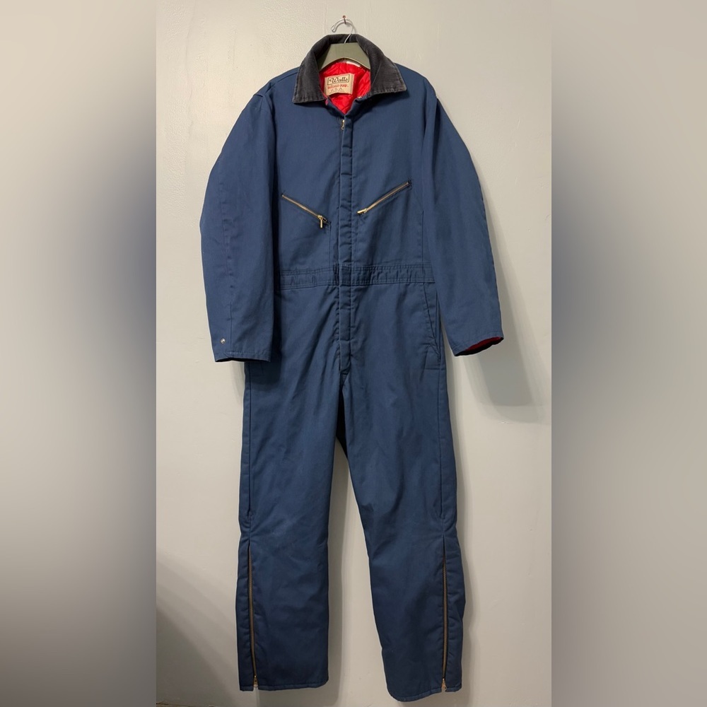 Vintage Walls Navy Blizzard Pruf  jumpsuit with Quilted Insulated. Blizzard Pruf